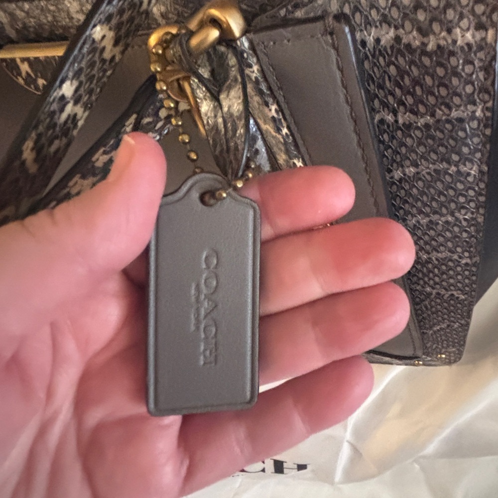 Coach Dreamer 36 Satchel in Colorblock with Snakeskin Detail & Gold Hardware - Picture 3 of 7
